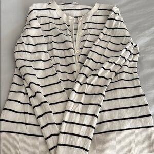 Chic Striped Sweater with Button Accents